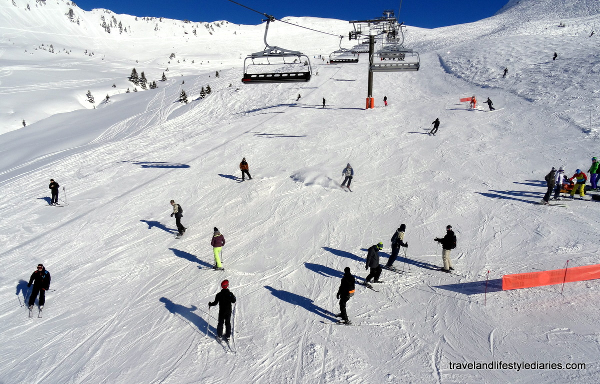 busy ski hill