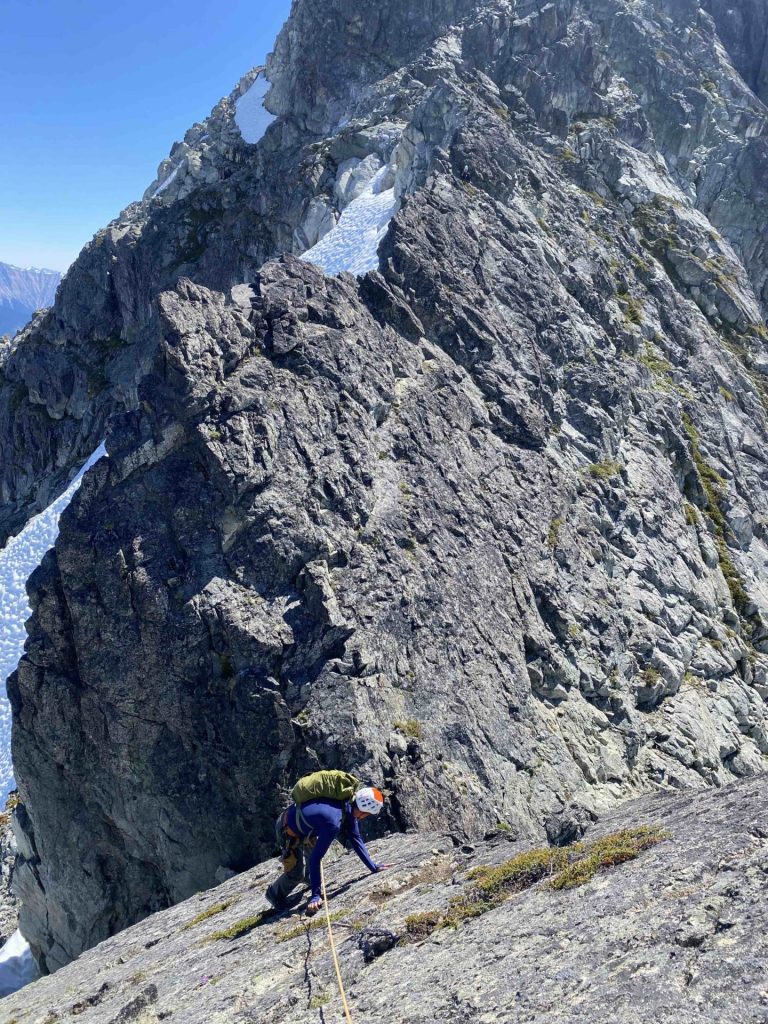 IMG_5704 Down climbing to the first notch after knife edge ridge.