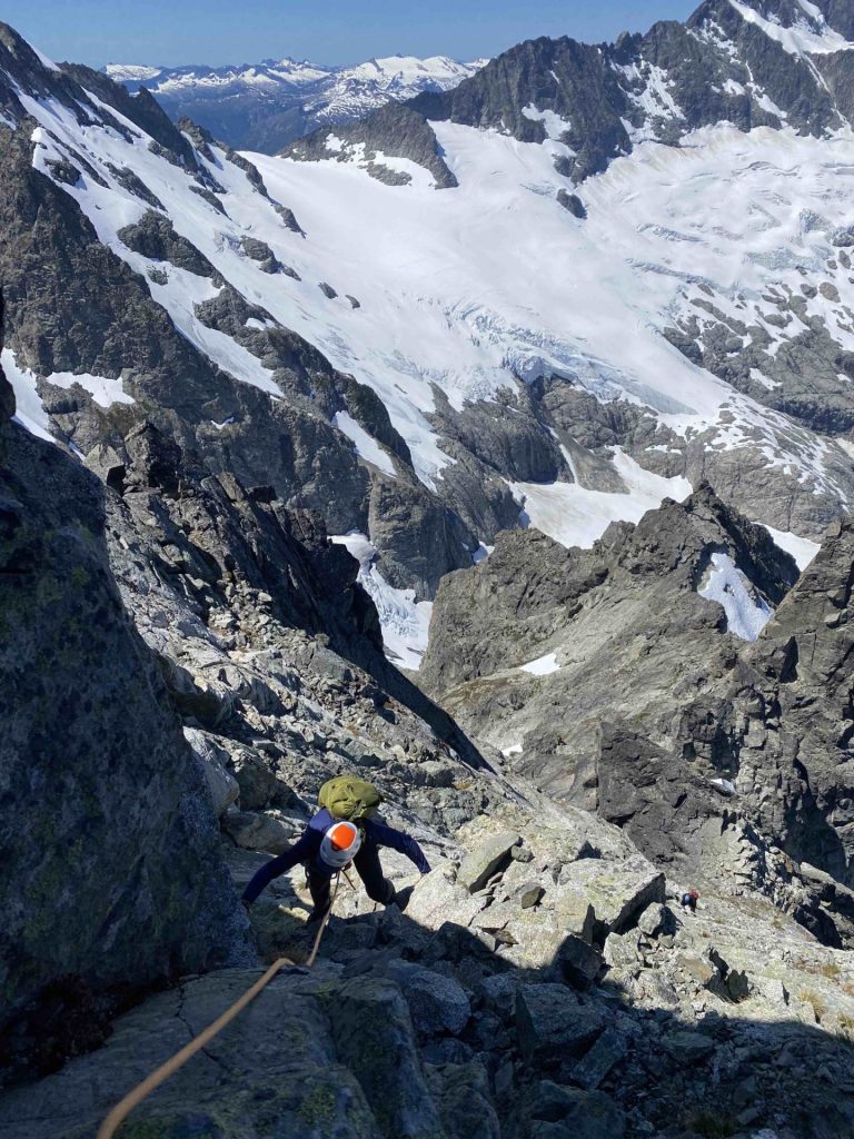 IMG_5728 Climbing the upper pitches to the false summit